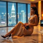 Stack of blueberry pancakes with syrup on a white plate. Breakfast pancakes.